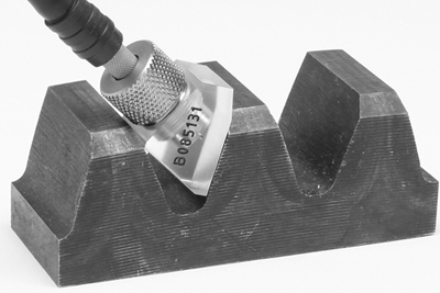 Nondestructive testing of induction hardened depth in gear flank